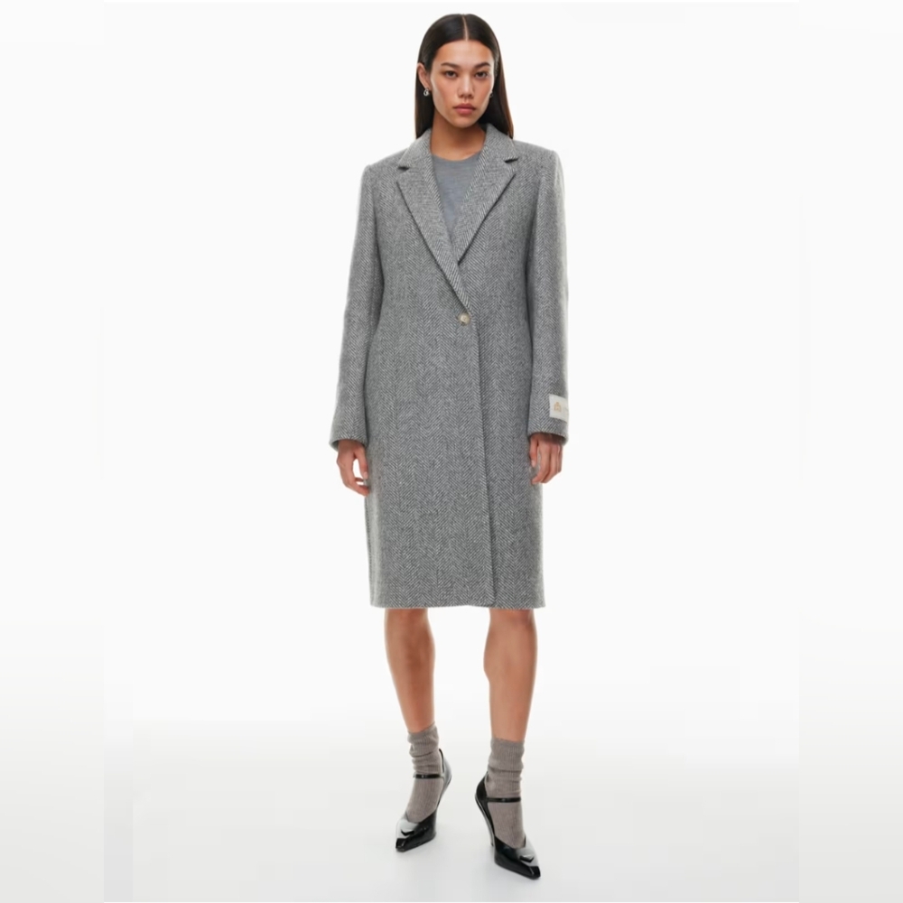 Aritzia Grey Herringbone Stedman Coat - S